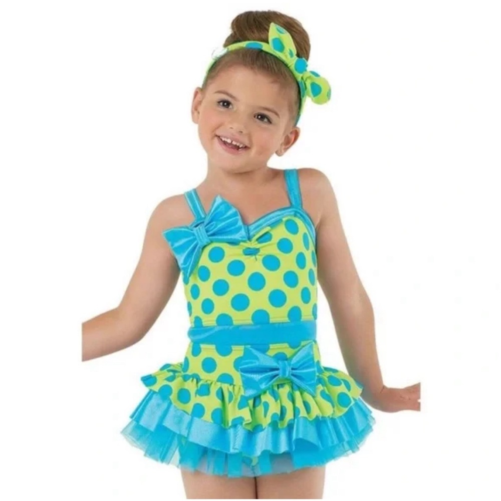 Weissman Polka Dot Dance Costume Tap Jazz size XSC